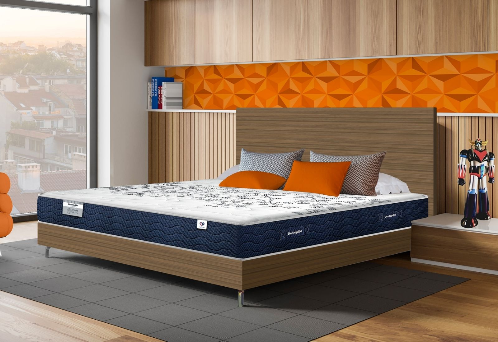 Tete de lit en bois - wood - dunlopillo
