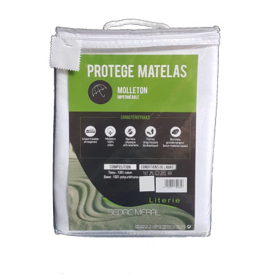 Alèse Imperméable et Molletonnée anti-acariens 100% coton pour matelas épais 